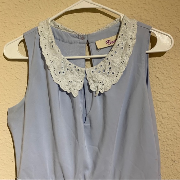 Emmelee | Blue dress with white collar | Size M - Picture 3 of 4